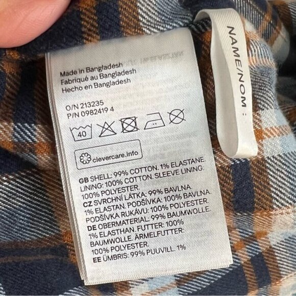 🩷 H&M - Kids’ Lined Denim Trucker Jacket - Blue. Size: 6 (US) - Picture 7 of 10